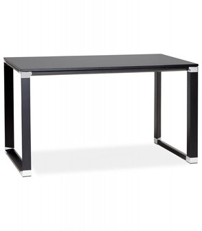 Klein recht directiebureau &#039;XLINE&#039; in zwart hout - 140x70 cm