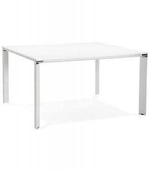 Witte vergadertafel / bench-bureau &#039;XLINE SQUARE&#039; - 160x160 cm