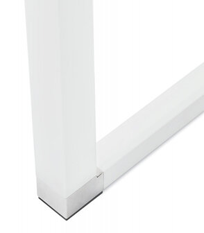Klein recht designbureau &#039;XLINE&#039; met notenhouten afwerking en wit metaal - 140x70 cm