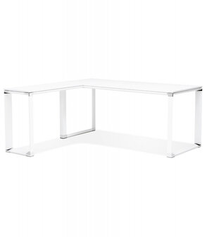 Groot hoekbureau van wit hout &#039;XLINE&#039; (hoek naar keuze) - 200 cm