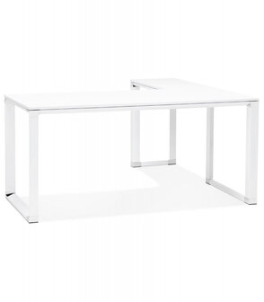 Groot hoekbureau van wit hout &#039;XLINE&#039; (hoek naar keuze) - 200 cm