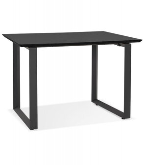 Rechte directiebureau &#039;GIMINI&#039; van hout en zwart metaal - 130x70 cm