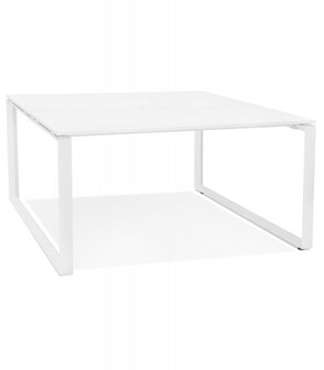 Witte vergadertafel / bench-bureau &#039;BAKUS SQUARE&#039; - 140x140 cm