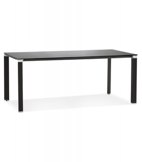 Design vergadertafel/eettafel &#039;XLINE&#039; van zwart glas - 200x100 cm