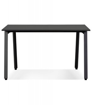 Rechte design bureau &#039;AMADEUS&#039; van hout en zwart metaal - 160x80 cm