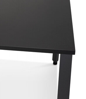 Rechte design bureau &#039;AMADEUS&#039; van hout en zwart metaal - 160x80 cm