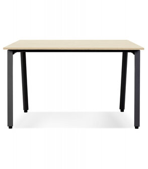 Rechte design bureau &#039;AMADEUS&#039; van natuurlijk afgewerkt hout en zwart metaal - 160x80 cm