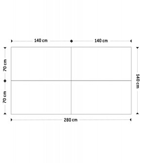 Dubbele rechte design bureau &#039;AMADEUS&#039; van natuurlijk afgewerkt hout en zwart metaal - 280x140 cm