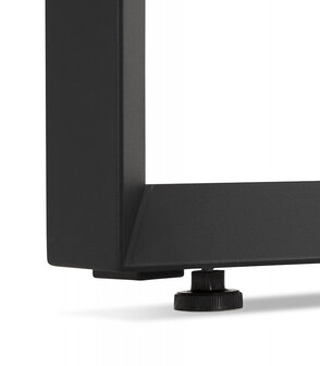 Vergadertafel / bench-bureau &#039;BAKUS SQUARE&#039; met notenhouten afwerking en zwart metaal - 160x160 cm