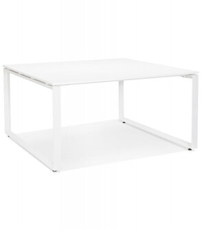 Witte vergadertafel / bench-bureau &#039;BAKUS SQUARE&#039; - 160x160 cm