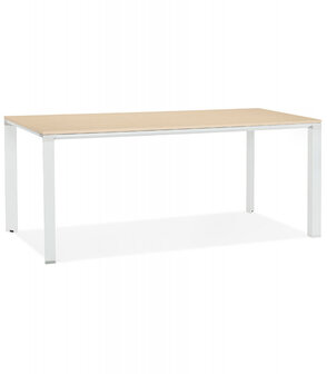 Design vergader- / eettafel &#039;XLINE&#039; 200 in natuurlijke houtafwerking met witte structuur - 200x100 cm