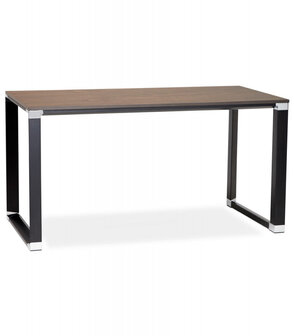 Groot directiebureau &#039;XLINE&#039; 200 in walnootafwerking met zwarte structuur - 200x100 cm