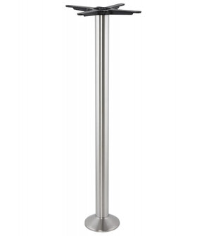 Tafelpoot &#039;PIKET&#039; 110 cm in geborsteld metaal met ronde basis