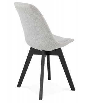 Designstoel &#039;WILLY&#039; in grijze stof met poten in zwart hout
