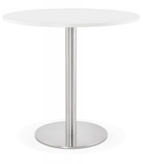 Kleine ronde bureautafel / eettafel &#039;DALLAS&#039; wit - &Oslash; 90 cm