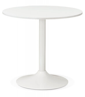 Kleine, ronde, witte bureau-/eettafel &#039;ORLANDO&#039; - &Oslash; 90 cm