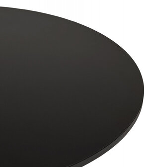 Kleine, ronde, zwarte bureau-/eettafel &#039;ATLANTA&#039; - &Oslash; 90 cm