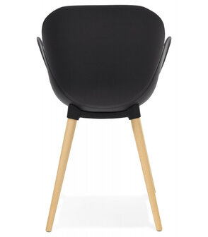 Zwarte stoel met Scandinavisch design &lsquo;PICATA&#039; met houten poten