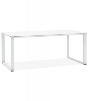 Groot recht directiebureau &#039;XLINE&#039; van wit glas - 200x100 cm
