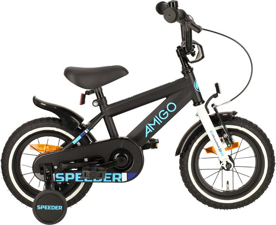 AMIGO Speeder 16 Inch Jongens Terugtraprem Zwart/Blauw