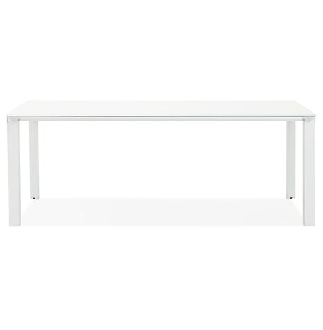 Design vergadertafel/eettafel 'XLINE' van wit glas - 200x100 cm