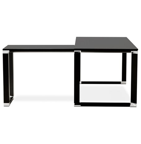 Groot hoekbureau van zwart hout 'XLINE' (hoek naar keuze) - 200 cm