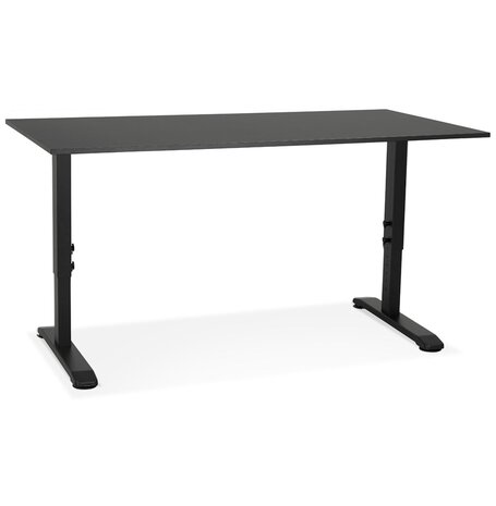 In hoogte verstelbare zwarte bureau 'OSMOSE' - 160x80 cm