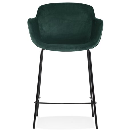 Halfhoge barkruk 'LARISSA MINI' van groen velours
