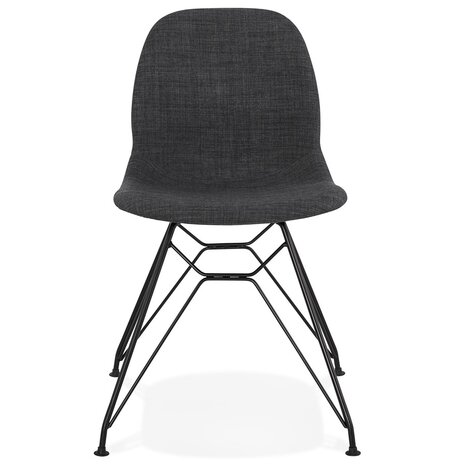Design stoel 'DECLIK' donkergrijs met zwart metalen poten