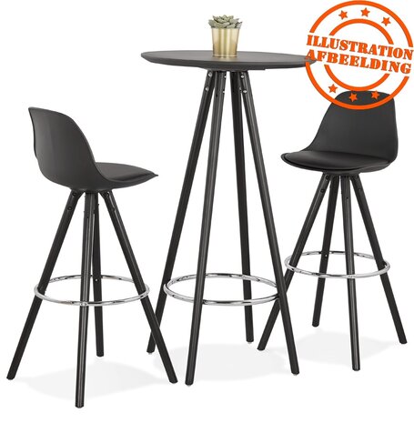 Hoge design tafel / Statafel 'GALA' in zwart hout