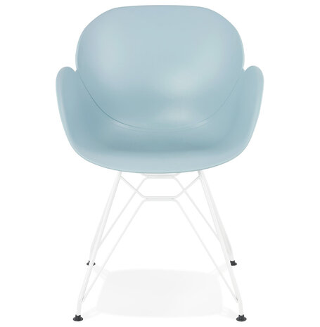 Moderne stoel 'FIDJI' blauw met wit metalen voeten
