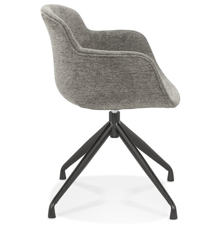 Design stoel met armleuningen 'MIMO' van donkergrijze stof