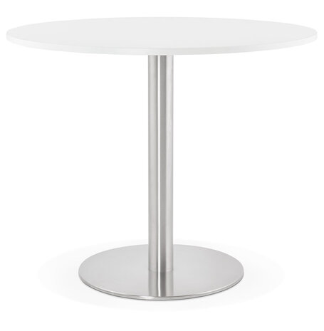 Kleine ronde bureautafel / eettafel 'DALLAS' wit - Ø 90 cm