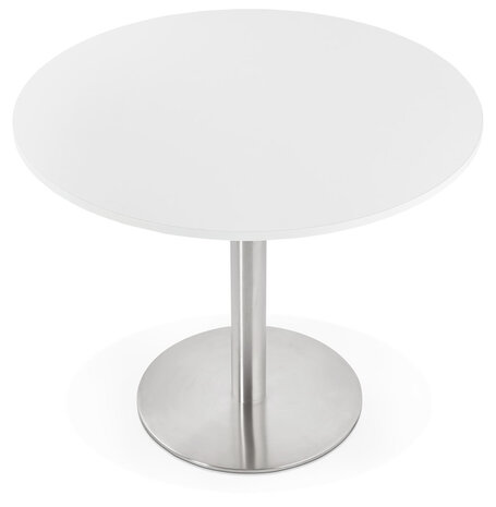 Kleine ronde bureautafel / eettafel 'DALLAS' wit - Ø 90 cm