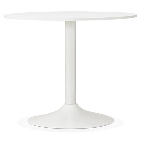 Kleine, ronde, witte bureau-/eettafel 'ORLANDO' - Ø 90 cm