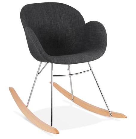 Design schommelstoel ‘ROCKY' in donkergrijze stof