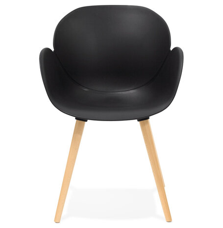 Zwarte stoel met Scandinavisch design ‘PICATA' met houten poten