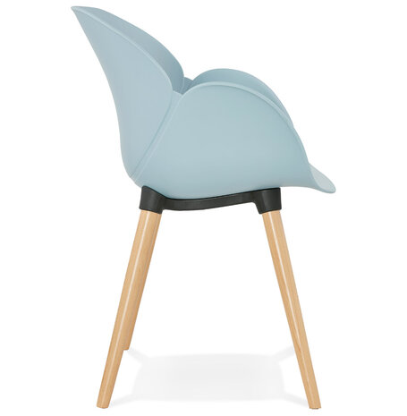 Scandinavische design stoel 'PICATA' blauw met houten poten