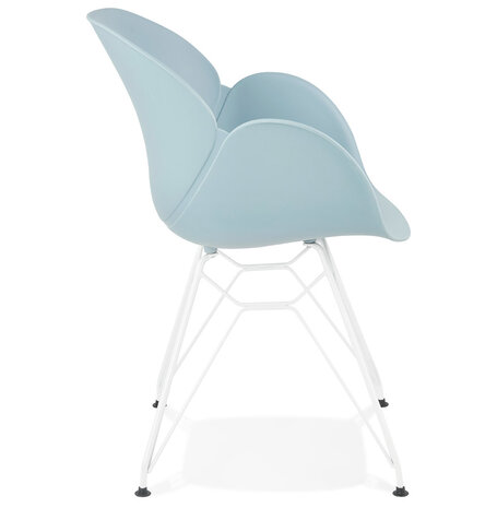 Moderne stoel 'FIDJI' blauw met wit metalen voeten