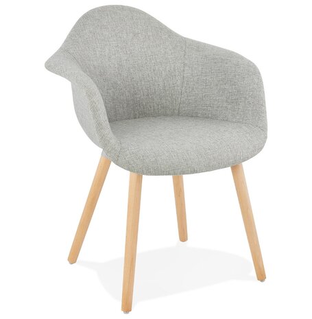 Design stoel met armleuningen 'RAMBLA' van grijze stof