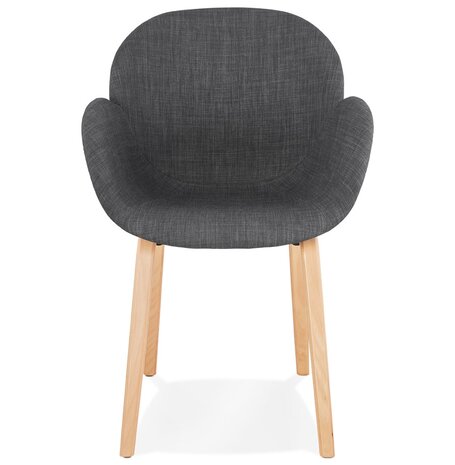 Design stoel met armleuningen 'SAMY' van grijze stof Scandinavische stijl