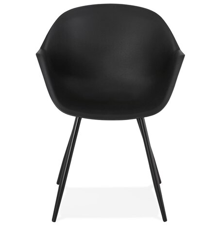 Zwarte designstoel met armleuningen 'KELLY'