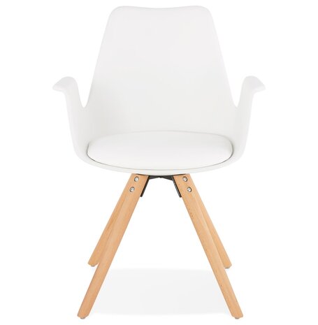 Stoel met armleuningen 'ZALIK' in witte Scandinavische stijl