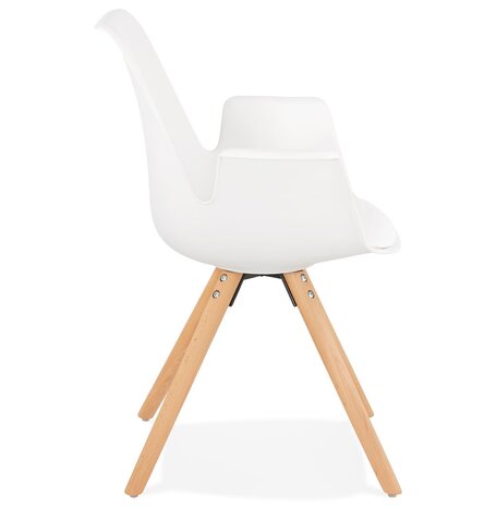 Stoel met armleuningen 'ZALIK' in witte Scandinavische stijl