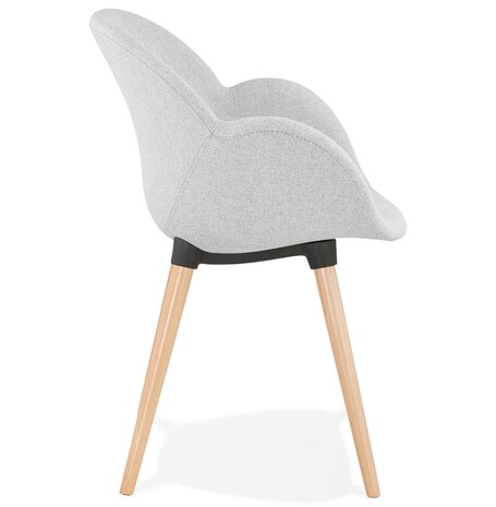 Scandinavische designstoel 'TAPIOCA' in lichtgrijze stof