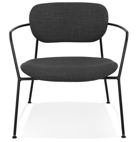 Design loungefauteuil 'RIKA' van donkergrijze stof