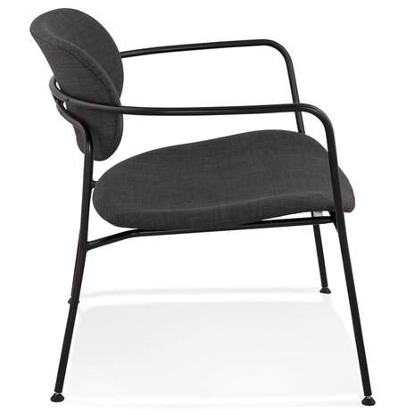 Design loungefauteuil 'RIKA' van donkergrijze stof