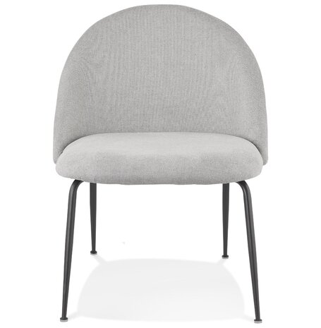 Loungefauteuil 'ZILLA' van grijze stof en zwarte metalen poten