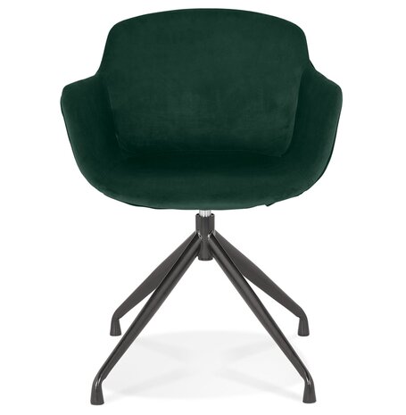 Design stoel met armleuningen 'GRAPIN' van groen velours