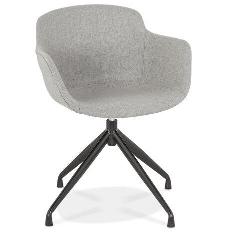 Design stoel met armleuningen 'SWAN' van grijze stof